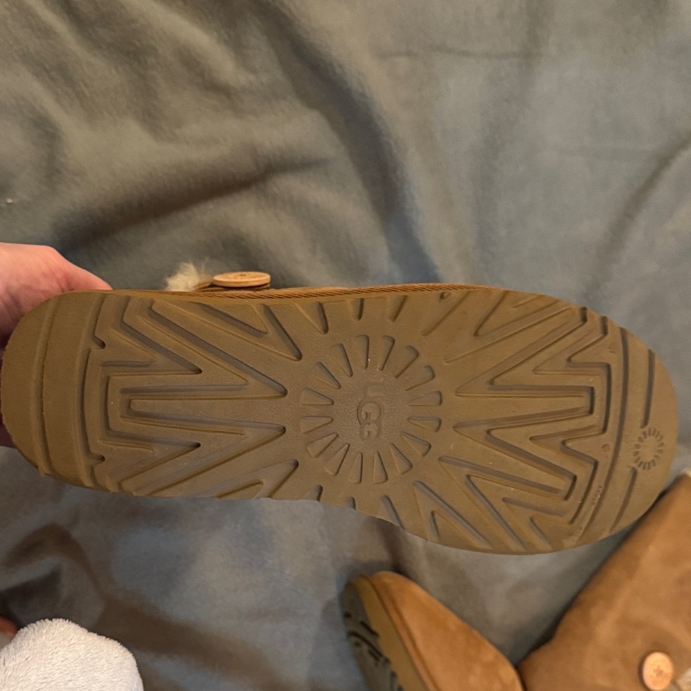 UGG Tan Shearling Triple Button Boots - image 4